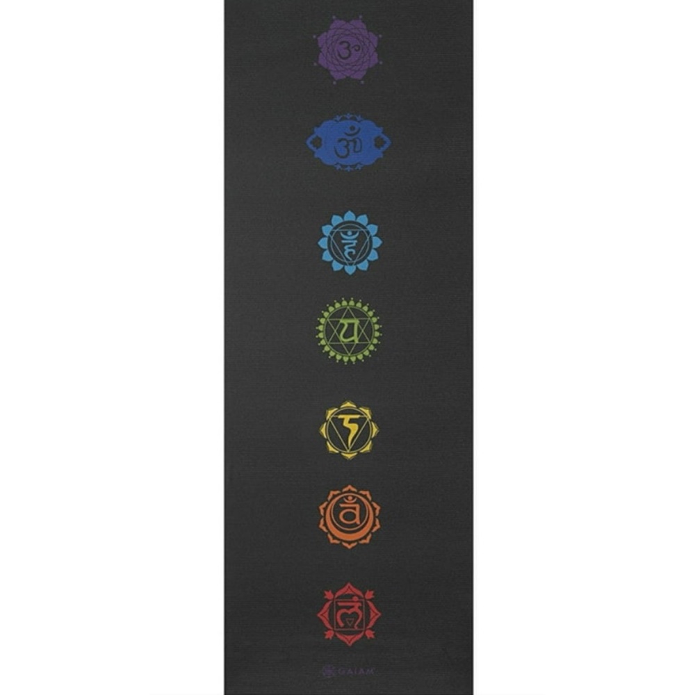 🆕GAIAM Black Chakra Yoga Mat